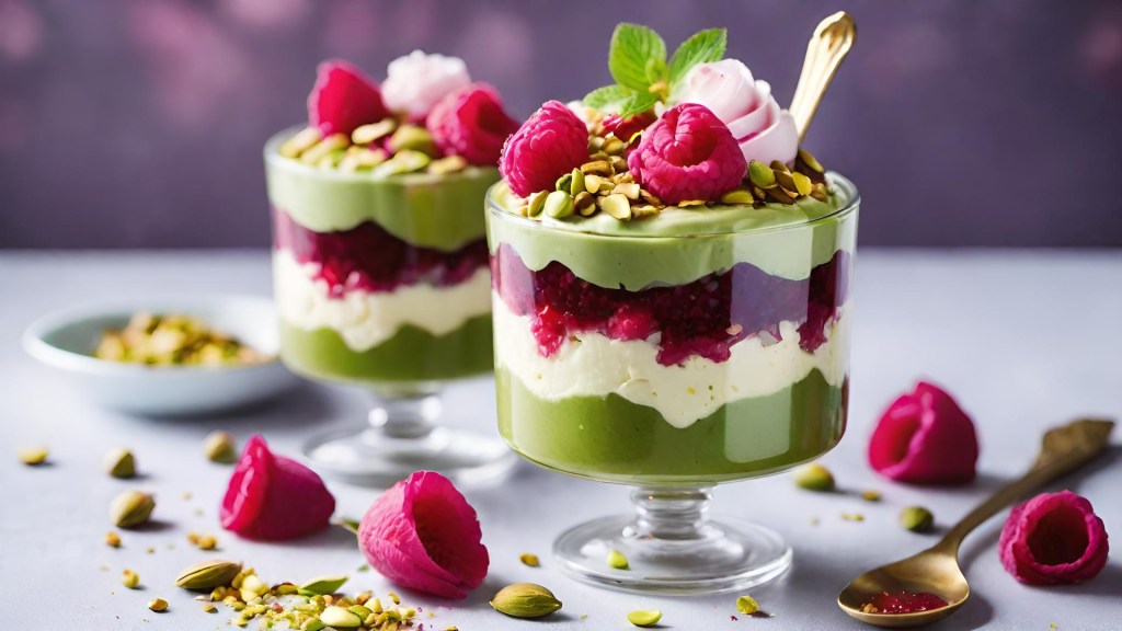 Razzy Pistachio Parfait: A Goblin’s Delight